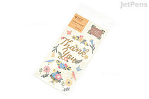 Midori Paper Craft Museum Title Stickers - Thank You Flower - MIDORI 82515006
