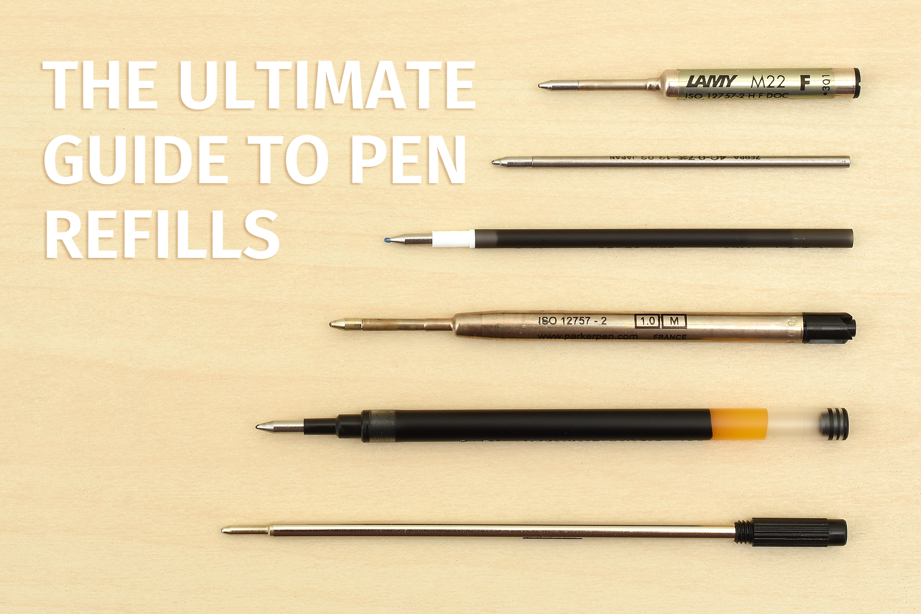 Parker Compatible Ink Pen Refills G2 Ballpoint Pens 0.7mm BIRO Medium Colours 
