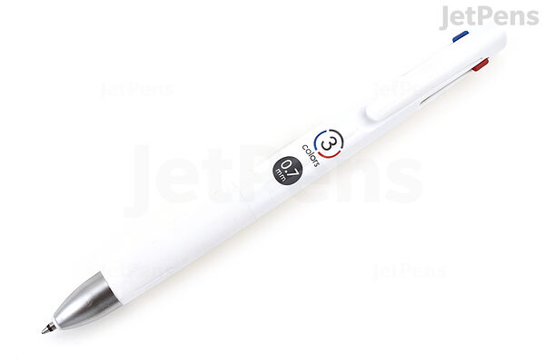 Zebra 3 Color Ballpoint Pen, Blen 3C 0.7mm, White Body (B3A88-W)