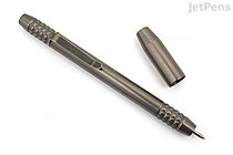Ti2 Techliner Shorty Pen - Tumbled Titanium with Titanium Clip - TI2 TTT-C-SHORTY