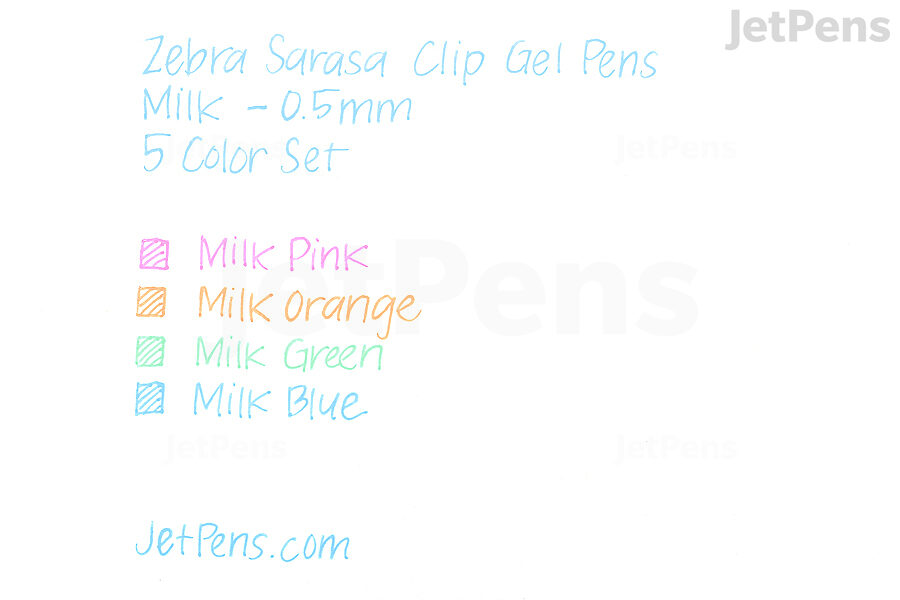 Zebra Sarasa Clip Milk Gel Pen writing sample.