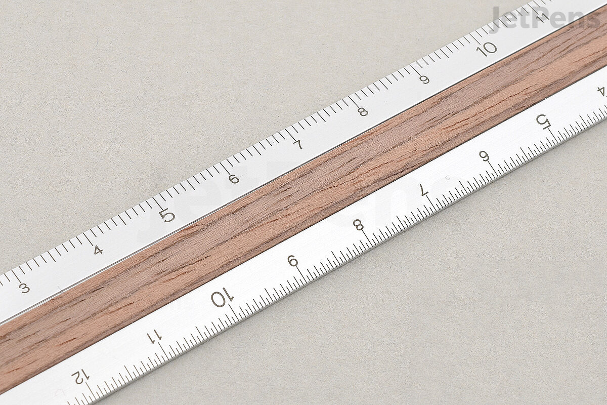 Midori 15cm Aluminum Ruler with Dark Wood Inlay — The Gentleman Stationer
