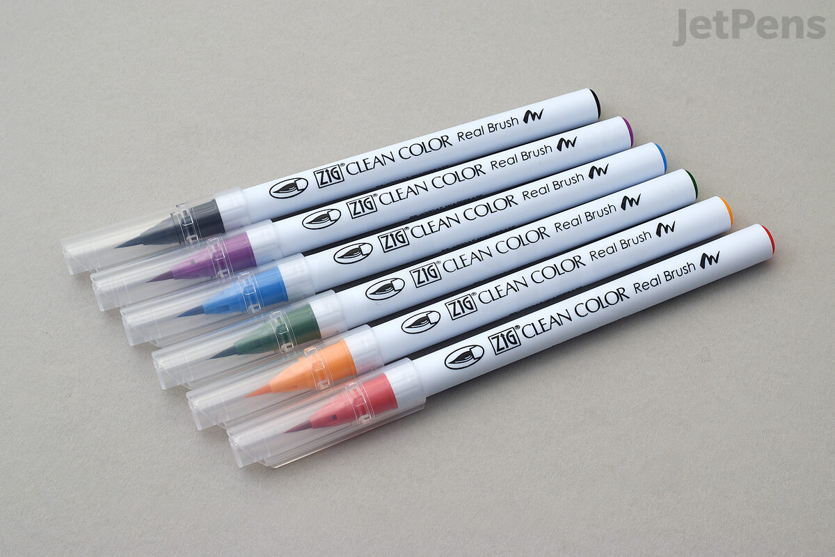 Einde vastleggen triatlon Kuretake ZIG Clean Color Real Brush Pen - 6 Color Set | JetPens
