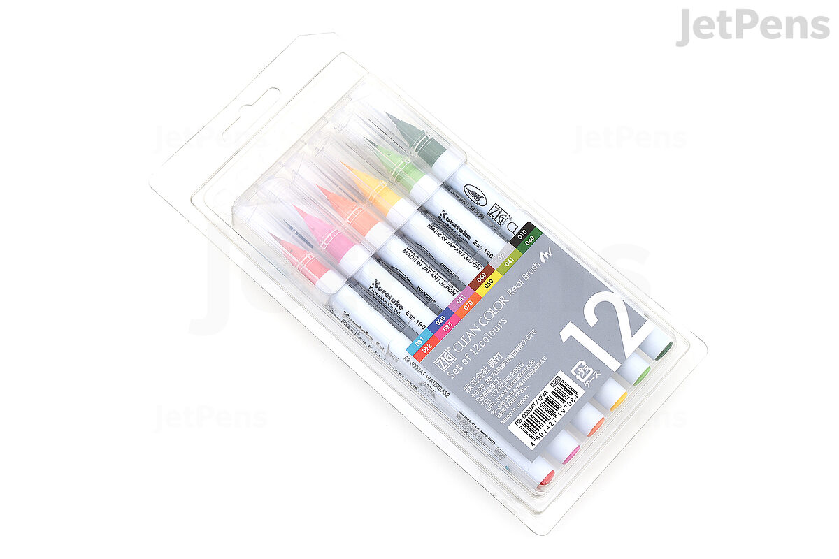 Zig Clean Color Real Brush - Grayscale Set of 20