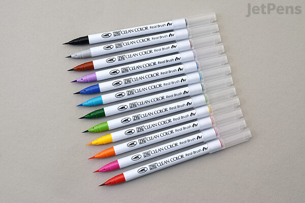 Zig Clean Color Real Brush Pen 12 Set Basic Colors