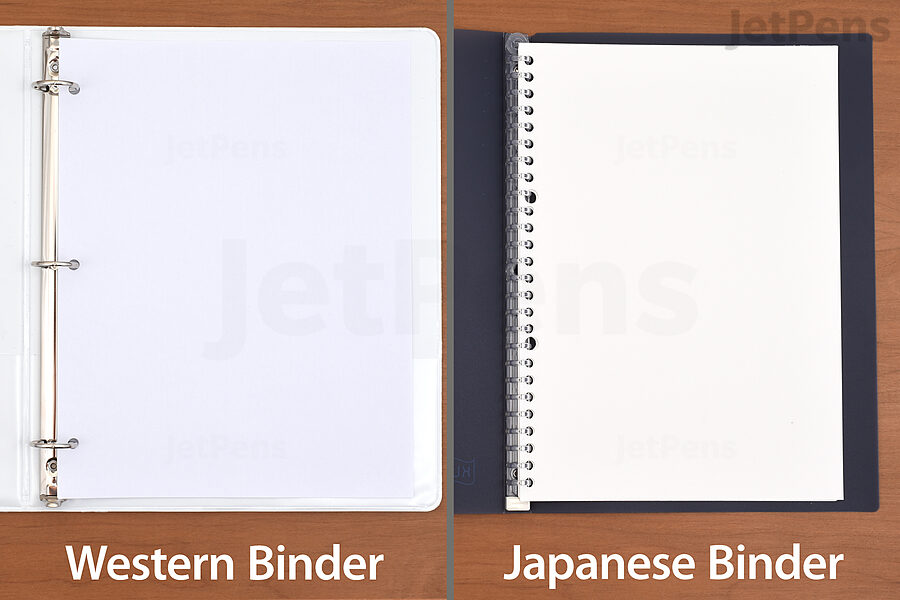 Japanese binders have many more rings than standard binders.