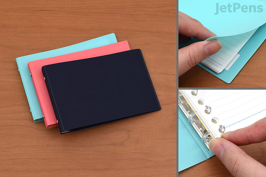 An adorable Maruman Into-One Binder keeps index card-sized sheets at your fingertips.
