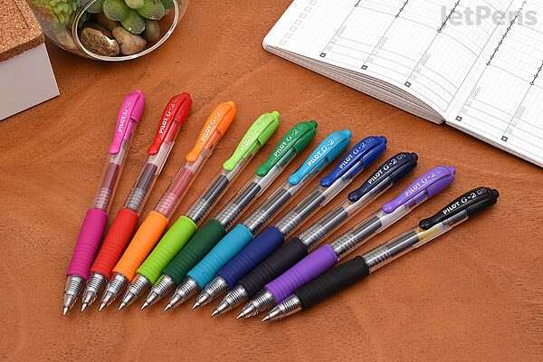 Pilot G2 07 Retractable Gel Ink Rollerball Pens - 0.7mm Fine Nib - Bright  Set of 6