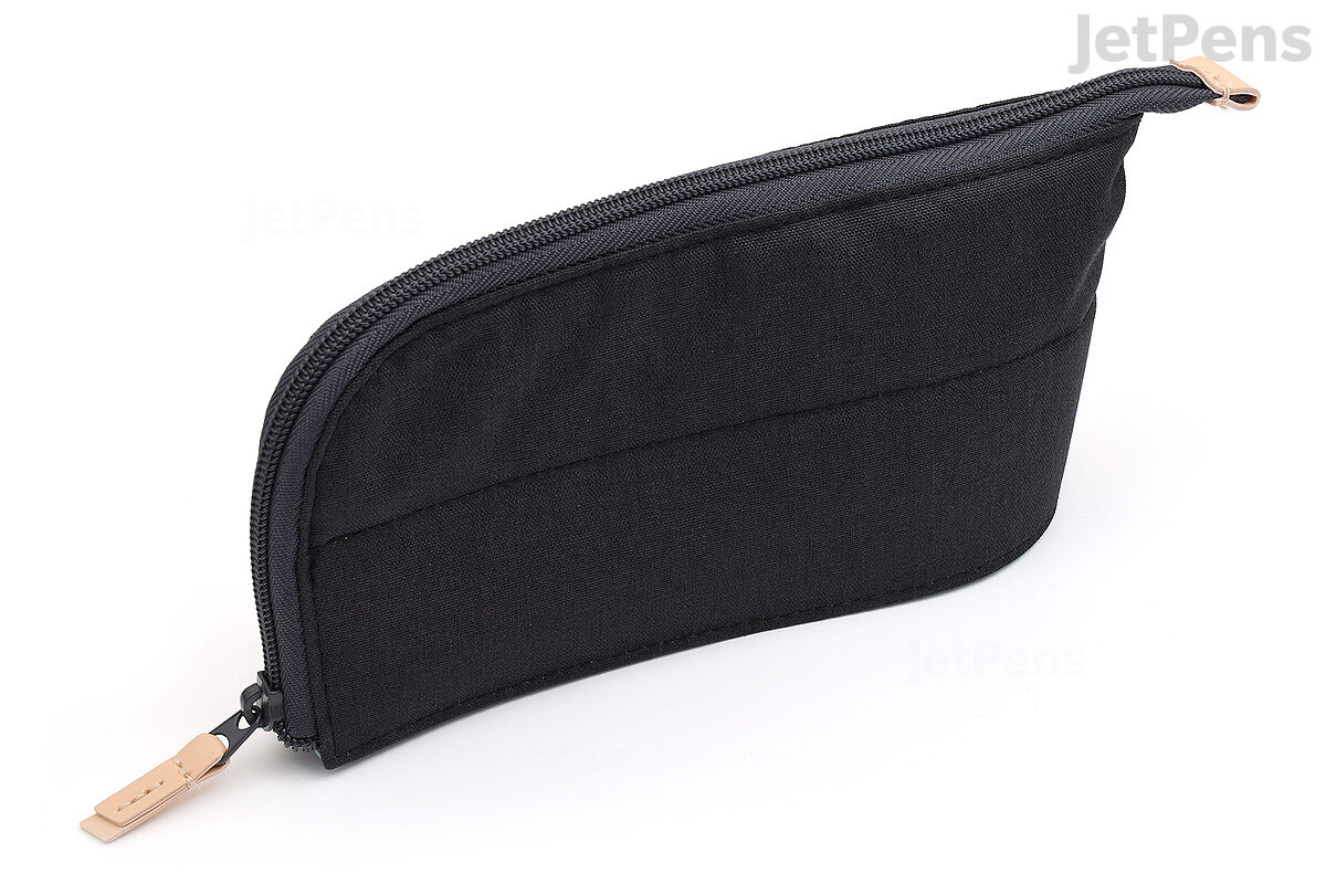 Pencil Case Black Japanese Wave Pen Holder Zipped Pouch Recycled