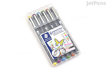 Staedtler Pigment Liner Marker Pen - 0.3 mm - 6 Light Color Set - STAEDTLER 30803S2SB6