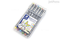 Staedtler Pigment Liner Marker Pen - 0.5 mm - 6 Light Color Set - STAEDTLER 30805S2SB6