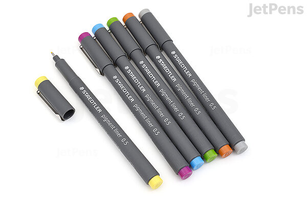 Boos Klas dump Staedtler Pigment Liner Marker Pen - 0.5 mm - 6 Light Color Set | JetPens