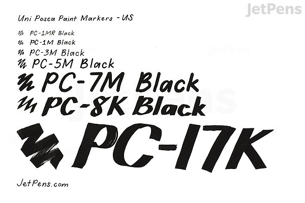 Uni POSCA PC-8K Acrylic Paint Markers Black & White Colour 8mm Set of 4 