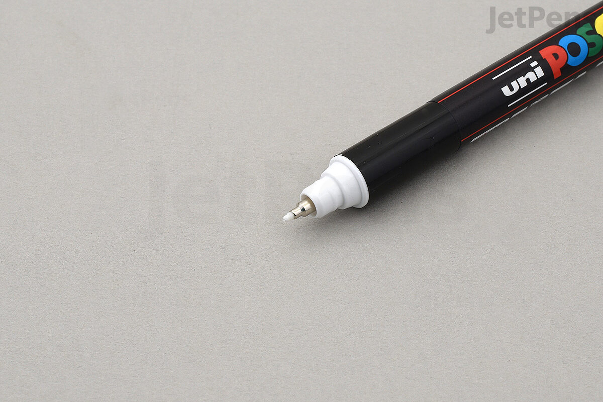 PC-1MR Uni Posca White Paint Marker Pens Ultra Fine 0.7mm Calibre Nib Tip  Writes On Any Surface Fabric Glass Stone Metal Wood Plastic by Posca