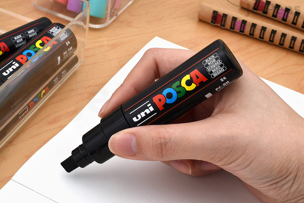 Uni Posca Paint Marker PC-8K - US - Black Broad Chisel Point | JetPens
