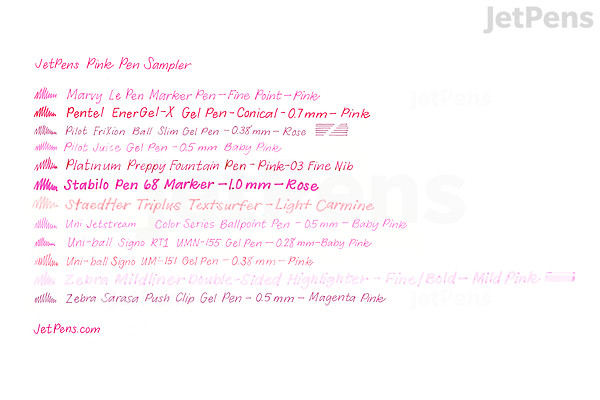 JetPens Pink Pen Sampler