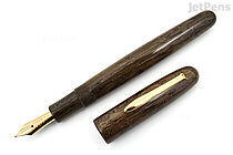 Eboya Houju Ebonite Fountain Pen - Medium Size - Beige - 14k Medium Fine Nib - EBOYA HOUJU M BEIGE CRD MF