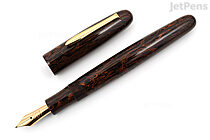 Eboya Houju Ebonite Fountain Pen - Medium Size - Orange - 14k Fine Nib - EBOYA HOUJU M ORANGE CRD F