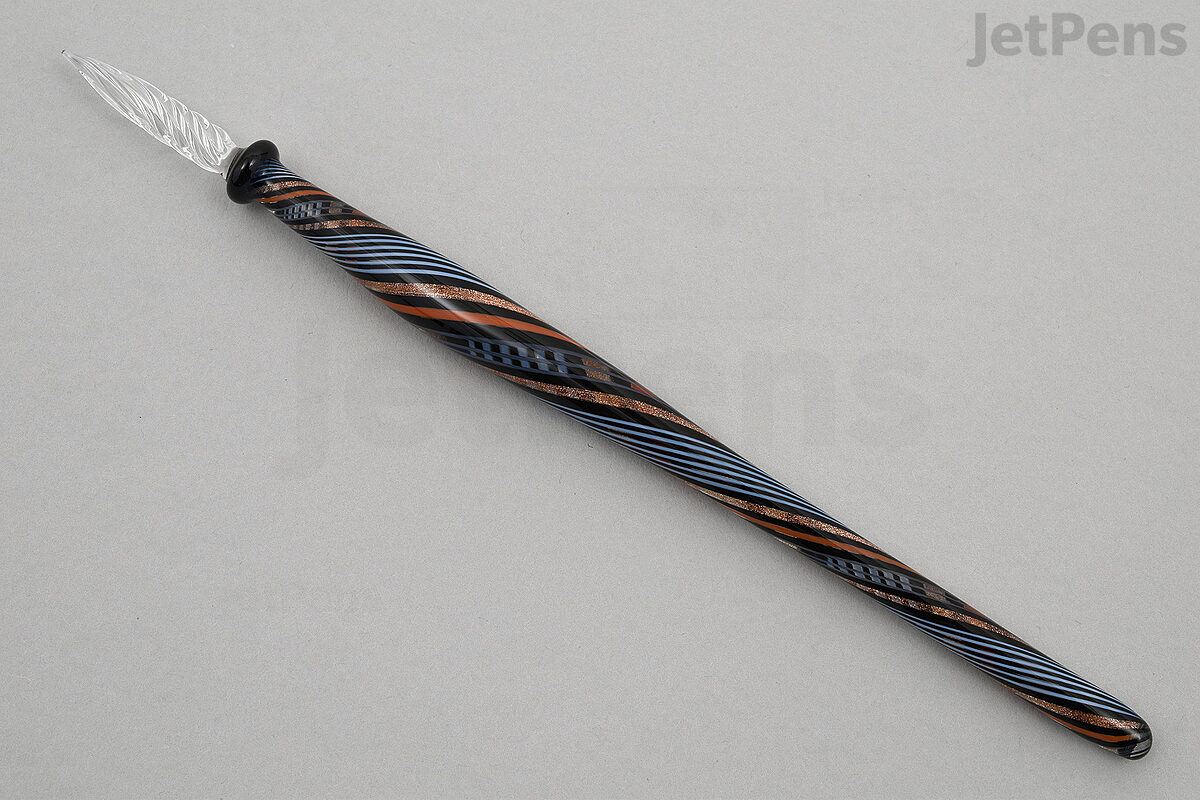 Bortoletti Entwined Glass Murano Glass Dipping Pen With Glass or Metal Nib
