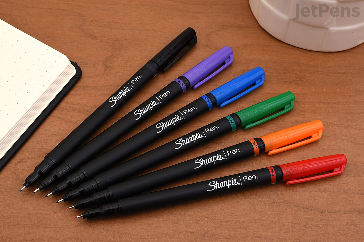 6 Writing, Calligraphy Sharpie Fine Point Tip Pen, Stylo, 6 Colored Pens  Drawing, Coloring Pens, Sharpie Arts Crafts 