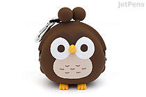 P+G 3D Pochi Friends Bird Case - Owl - Medium Brown - P+G 3D POCHI OWL B.BROWN