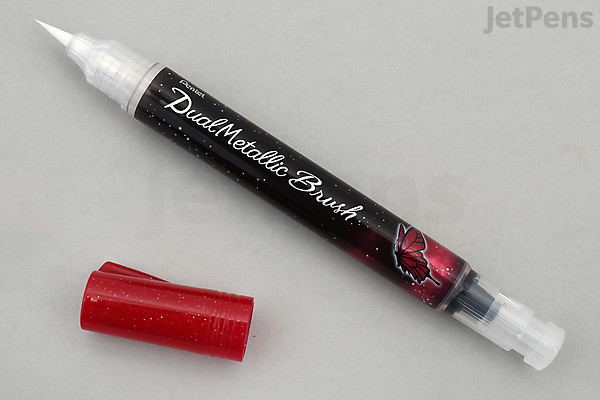 Pentel Dual Metallic Brush Pen - Pink and Metallic Pink | JetPens