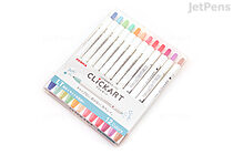 Zebra Clickart Knock Sign Pen - 0.6 mm - 12 Color Set - LT - ZEBRA WYSS22-12CLT