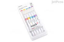 Kokuyo Mark+ 2 Way Marker Pen - 5 Color Set A - KOKUYO PM-MT200-5S