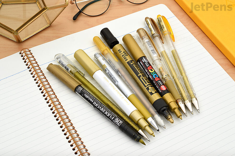 The Gold Pen Sampler includes gel pens and markers that add fun and classy touches to letters, calligraphy, and more.