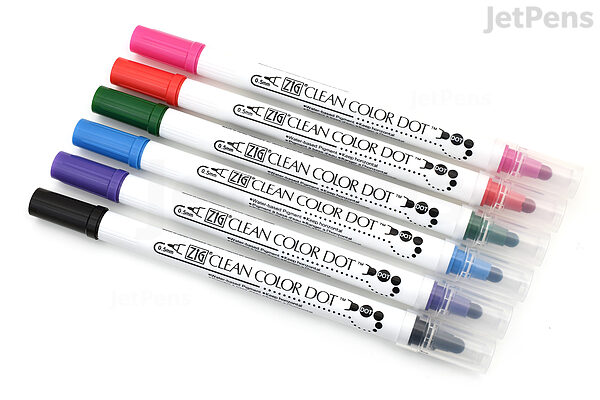 Kuretake ZIG Clean Color Dot Marker - 6 Basic Colors Set – Yoseka Stationery