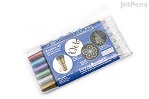 Kuretake ZIG Clean Color Dot Metallic Double-Sided Marker - 6 Color Set - KURETAKE TC-8100/6V