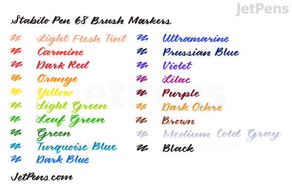 Stabilo 68 Brush Pen - 11 color options – The Paper + Craft Pantry