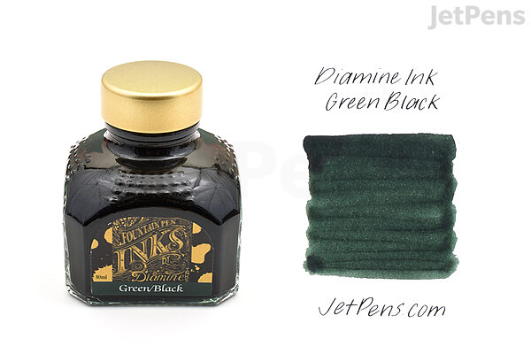 Diamine Green/Black Ink - 80 ml Bottle - DIAMINE INK 7080