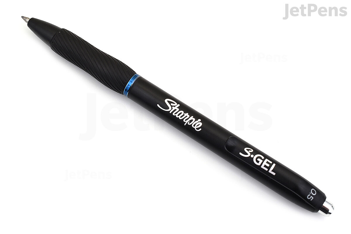 Sharpie S Gel Pens Fine Point 0.5 mm Black Barrels Blue Ink Pack