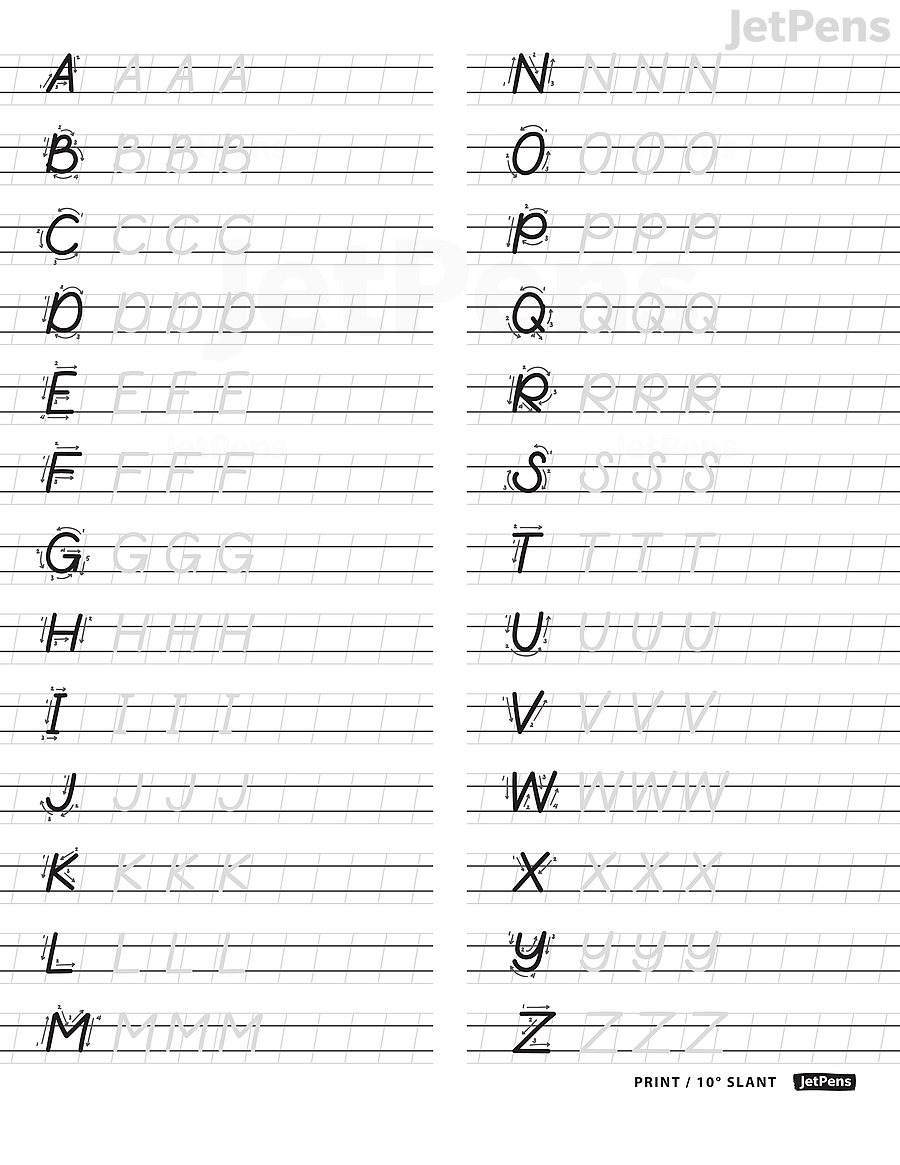 Print Sheet: Uppercase Letters (Stroke Order)