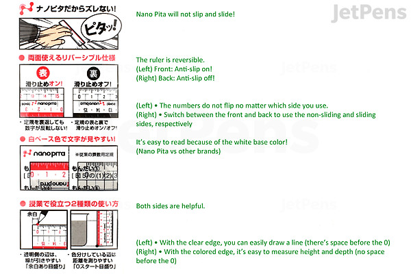 Sonic Nano Pita Non-Slip Reversible Ruler - 15 cm | JetPens