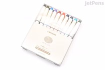Set of 20 Sailor Shikiori double-sided brush pens arranged in a white box, showing a variety of colorful pen caps.