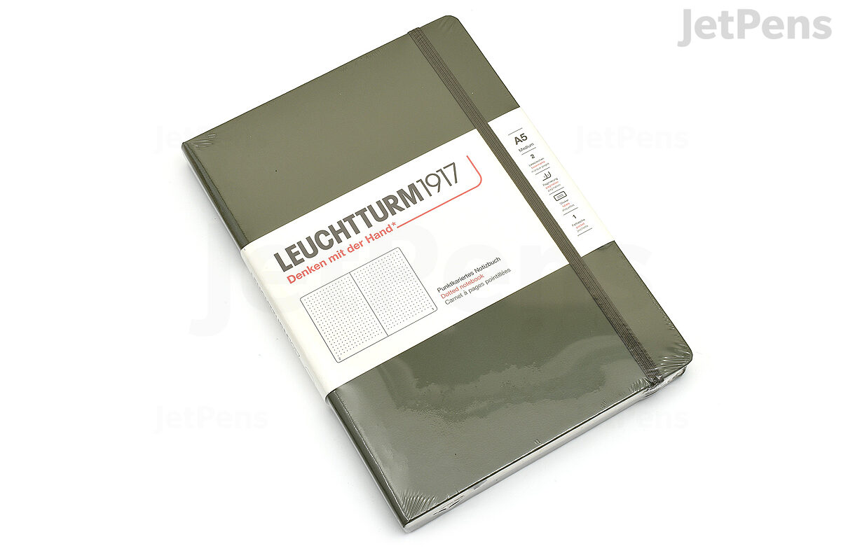 Leuchtturm1917 Medium Hardcover Notebook - Dotted - Army - A5