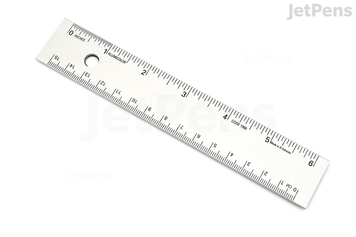 Alumicolor 6 Straight Edge Aluminum Ruler with Center-Finding Back  Promotional Product, Available in 2 different colors - EngineerSupply