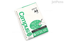 Kokuyo Campus Loose Leaf Paper - Sarasara - A5 - Plain - 20 Holes - 100 Sheets - KOKUYO 807WEN