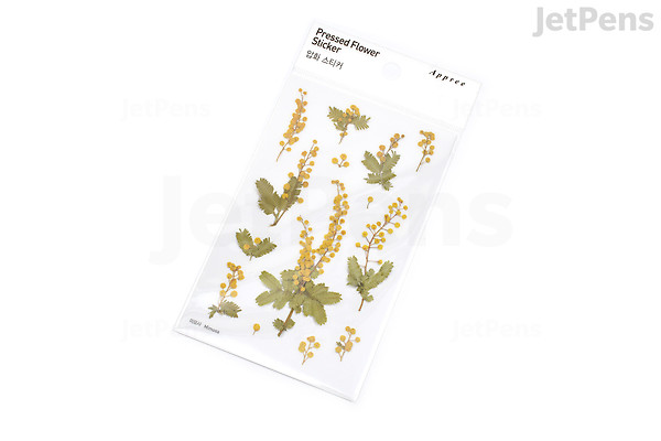 Appree Pressed Flower Stickers - Mimosa - 1 Sheet | JetPens