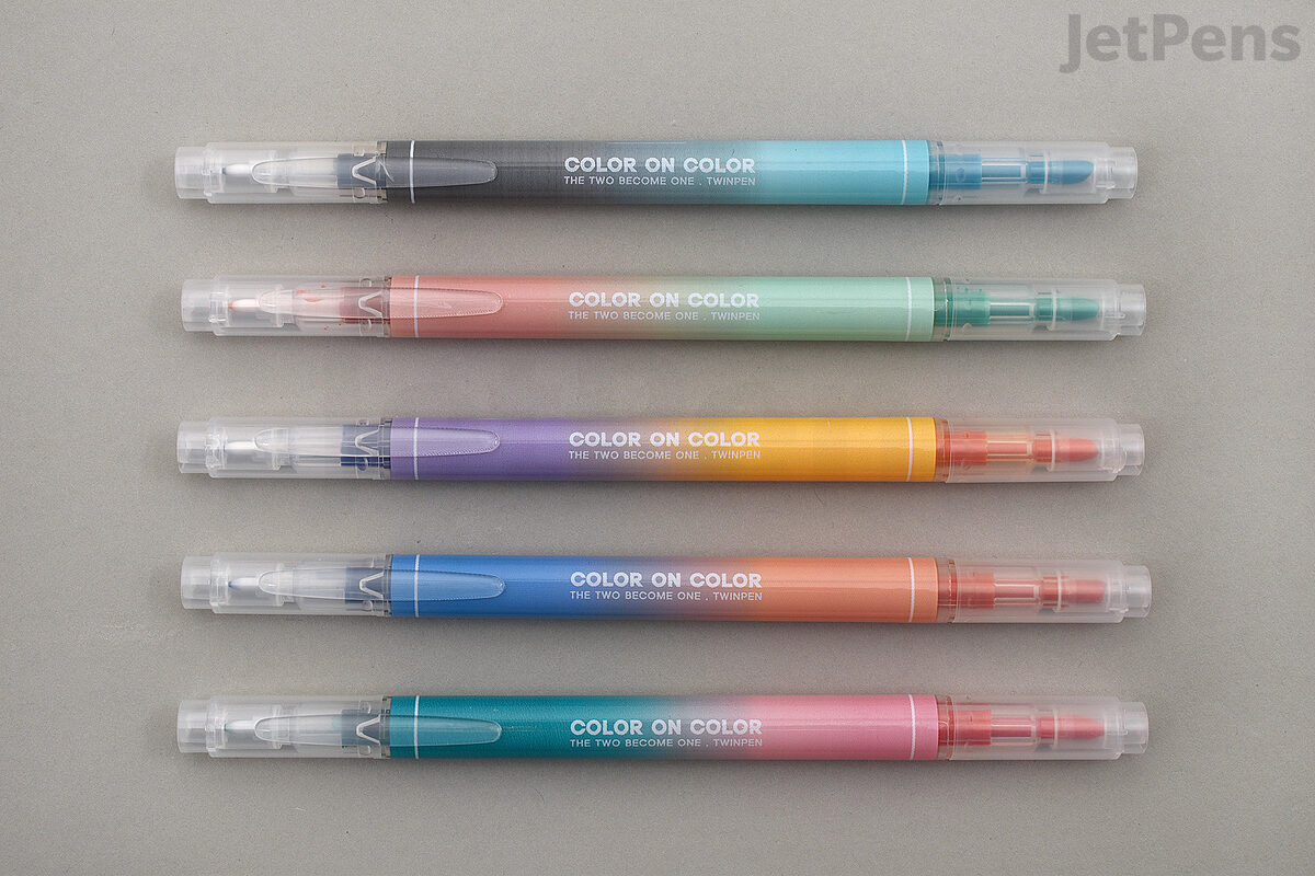 LIVEWORK Twin Plus Double-Sided Markers - 10 Color Set - Pastel