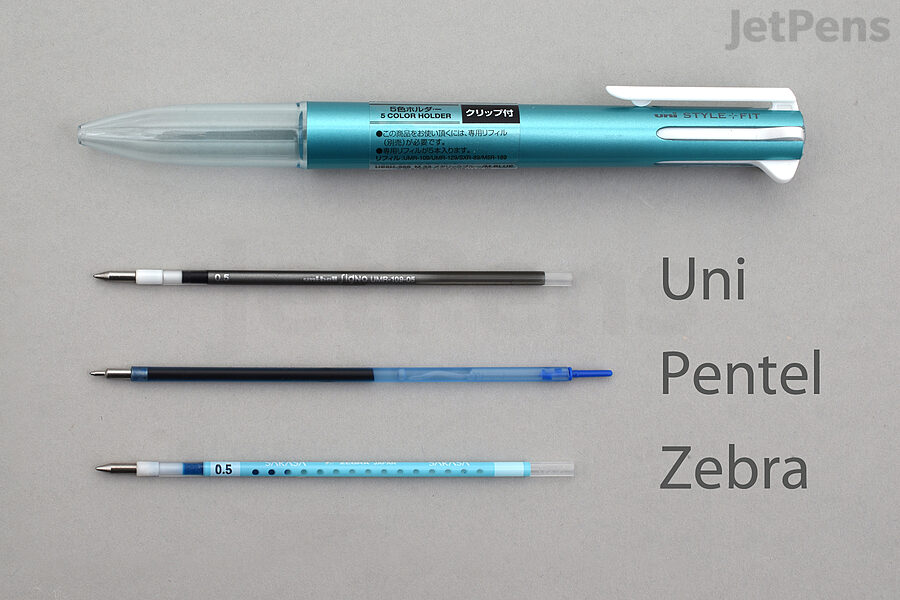 Uni Style Fit with refills from the brands Uni, Pentel and Zebra