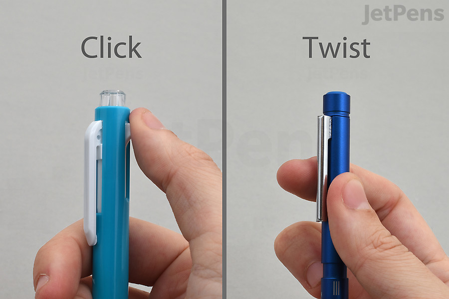 Comparison of clicking and twisting