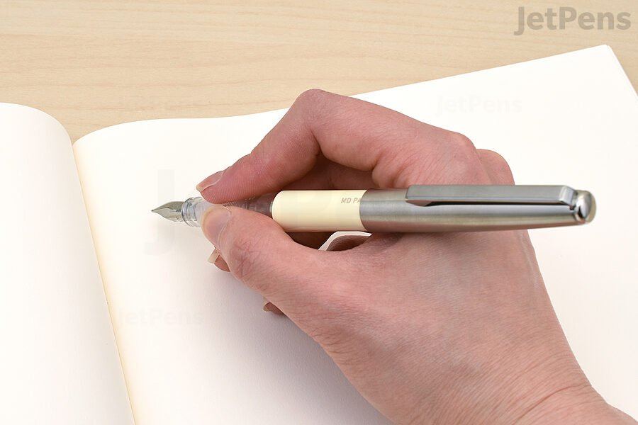 The MD Fountain Pen has a cream-colored barrel that matches the MD notebooks.