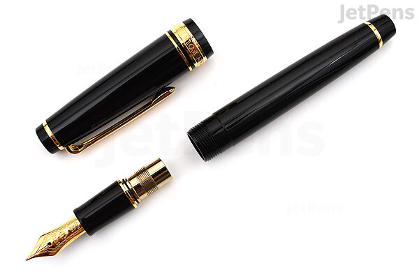 SMOOTHERPRO Fountain Pen Fine Nib with Golden Feather Clip Piston Converter  Classic Black Writing Instrument for Men Women EDC Signature Business Gift
