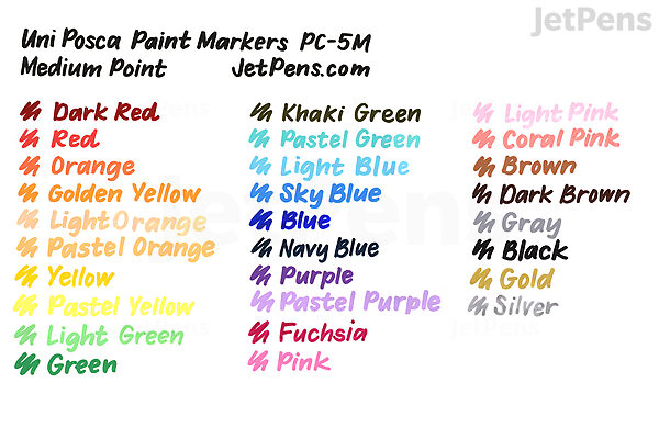 Posca Paint Marker, Medium, PC-5M New Dark Colors Set of 7 - John Neal Books