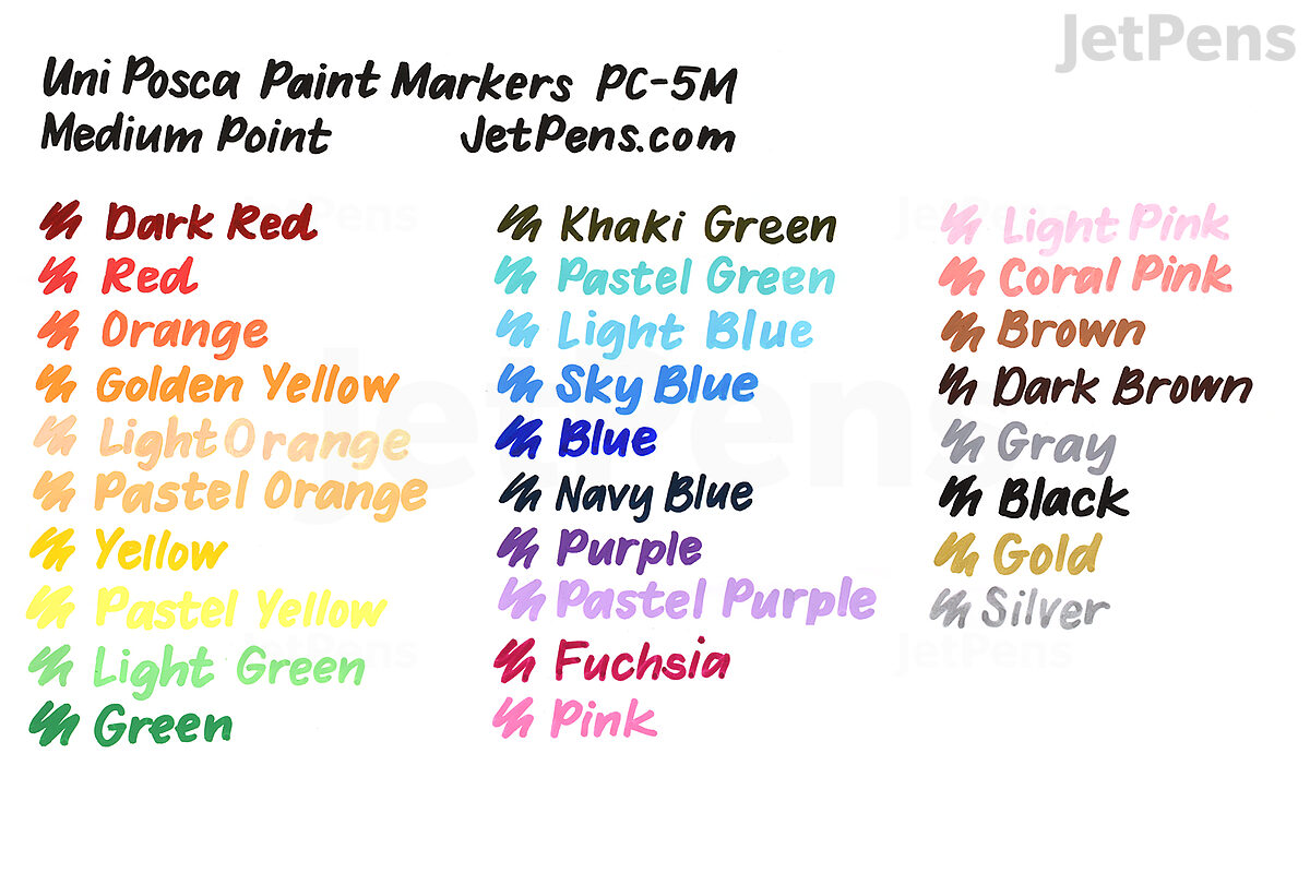 Uni Posca Paint Marker Pen, Medium Point, Set of 7 Natural Color (PC-5M 7C)