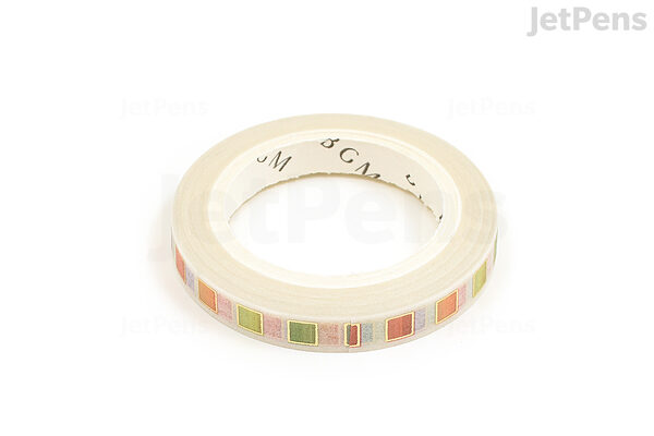8 Rolls Washi Tape Colored Washi Masking Tape 1/2 Inch Rainbow