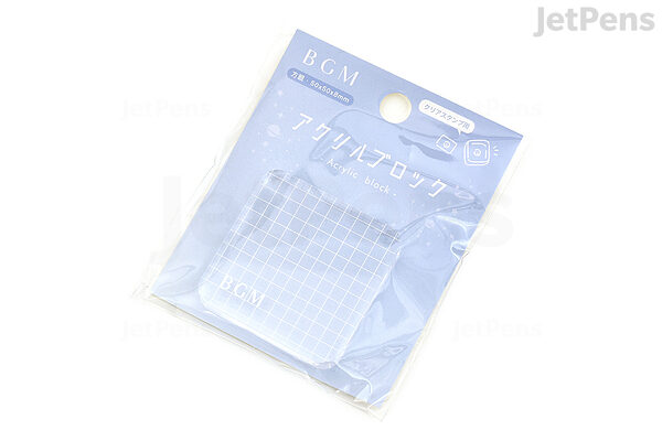 BGM Clear Acrylic Stamp Block, Grid - Small